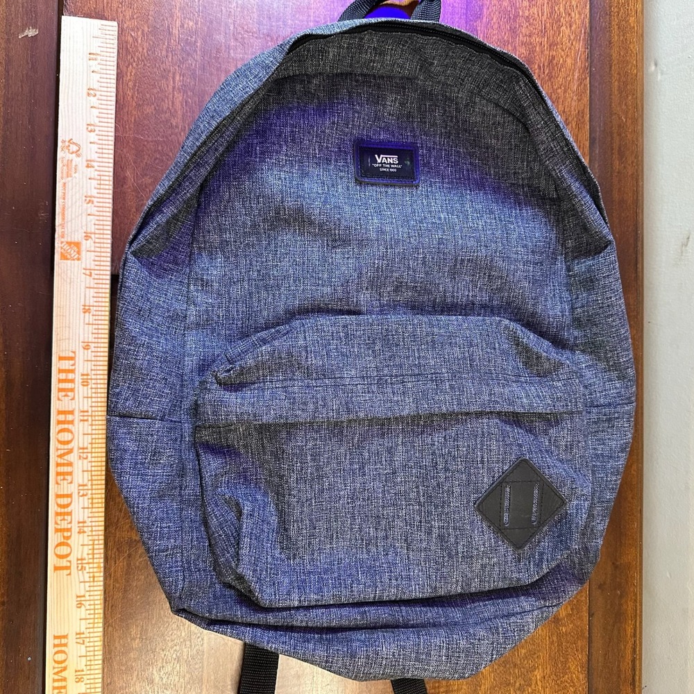 Vans Backpack Unisex Large Blue Chambray Off The Wall Book Bag